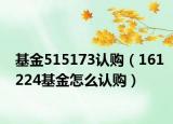 基金515173认购（161224基金怎么认购）