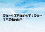爱你一生不后悔的句子（爱你一生不后悔的句子）
