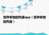 各种食物的热量app（各种食物的热量）