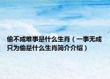 偷不成难事是什么生肖（一事无成只为偷是什么生肖简介介绍）