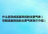 什么是造成温室效应的主要气体（引起温室效应的主要气体简介介绍）
