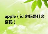 apple（id 密码是什么密码）