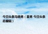 今日头条马晓勇（夏勇 今日头条总编辑）