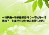 一场秋雨一场寒是谚语吗（一场秋雨一场寒的下一句是什么这句谚语是什么意思）