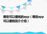 哪些可以借钱的app（哪些app可以借钱简介介绍）