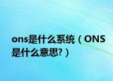 ons是什么系统（ONS是什么意思?）