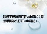 联想平板如何打开usb调试（联想手机怎么打开usb调试）