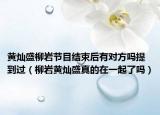 黄灿盛柳岩节目结束后有对方吗提到过（柳岩黄灿盛真的在一起了吗）