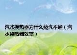 汽水换热器为什么蒸汽不通（汽水换热器效率）