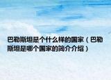 巴勒斯坦是个什么样的国家（巴勒斯坦是哪个国家的简介介绍）