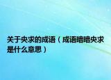 关于央求的成语（成语暗暗央求是什么意思）