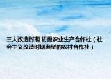 三大改造时期,初级农业生产合作社（社会主义改造时期典型的农村合作社）
