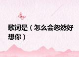 歌词是（怎么会忽然好想你）
