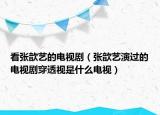 看张歆艺的电视剧（张歆艺演过的电视剧穿透视是什么电视）