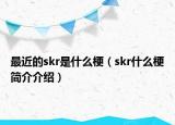 最近的skr是什么梗（skr什么梗简介介绍）