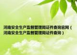 河南安全生产监督管理局证件查询官网（河南安全生产监督管理局证件查询）