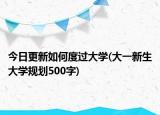 今日更新如何度过大学(大一新生大学规划500字)