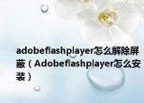 adobeflashplayer怎么解除屏蔽（Adobeflashplayer怎么安装）