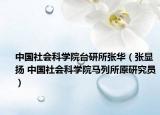 中国社会科学院台研所张华（张显扬 中国社会科学院马列所原研究员）