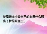梦见吸血虫吸自己的血是什么预兆（梦见吸血虫）