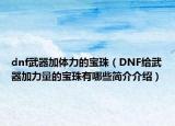 dnf武器加体力的宝珠（DNF给武器加力量的宝珠有哪些简介介绍）