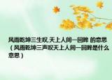 风雨乾坤三生叹,天上人间一回眸 的意思（风雨乾坤三声叹天上人间一回眸是什么意思）