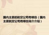国内主要的航空公司有哪些（国内主要航空公司有哪些简介介绍）