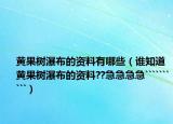 黄果树瀑布的资料有哪些（谁知道黄果树瀑布的资料??急急急急``````````）