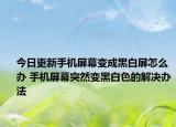 今日更新手机屏幕变成黑白屏怎么办 手机屏幕突然变黑白色的解决办法