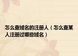怎么查域名的注册人（怎么查某人注册过哪些域名）
