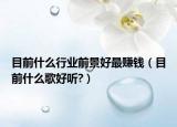目前什么行业前景好最赚钱（目前什么歌好听?）