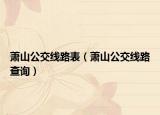 萧山公交线路表（萧山公交线路查询）