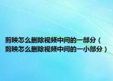 剪映怎么删除视频中间的一部分（剪映怎么删除视频中间的一小部分）
