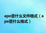 ape是什么文件格式（ape是什么格式）