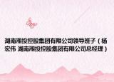 湖南湘投控股集团有限公司领导班子（杨宏伟 湖南湘投控股集团有限公司总经理）