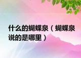 什么的蝴蝶泉（蝴蝶泉说的是哪里）