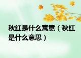 秋红是什么寓意（秋红是什么意思）
