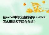 在excel中怎么查找名字（excel怎么查找名字简介介绍）