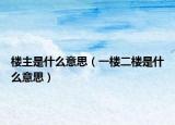 楼主是什么意思（一楼二楼是什么意思）