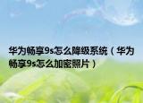 华为畅享9s怎么降级系统（华为畅享9s怎么加密照片）
