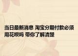 当日最新消息 淘宝分期付款必须用花呗吗 带你了解清楚