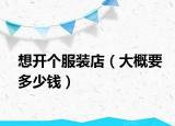 想开个服装店（大概要多少钱）
