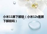 小米11屏下解锁（小米12s是屏下解锁吗）