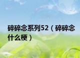 碎碎念系列52（碎碎念什么梗）