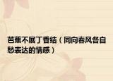 芭蕉不展丁香结（同向春风各自愁表达的情感）