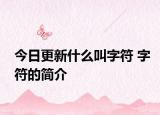 今日更新什么叫字符 字符的简介