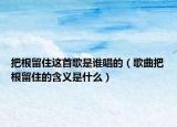 把根留住这首歌是谁唱的（歌曲把根留住的含义是什么）