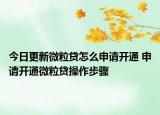 今日更新微粒贷怎么申请开通 申请开通微粒贷操作步骤