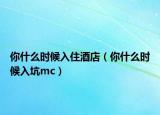 你什么时候入住酒店（你什么时候入坑mc）