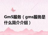 GmS服务（gms服务是什么简介介绍）